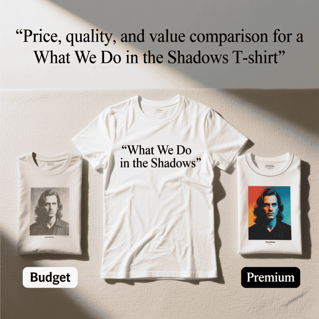 Price, quality, and value comparison for a What We Do in the Shadows T Shirt