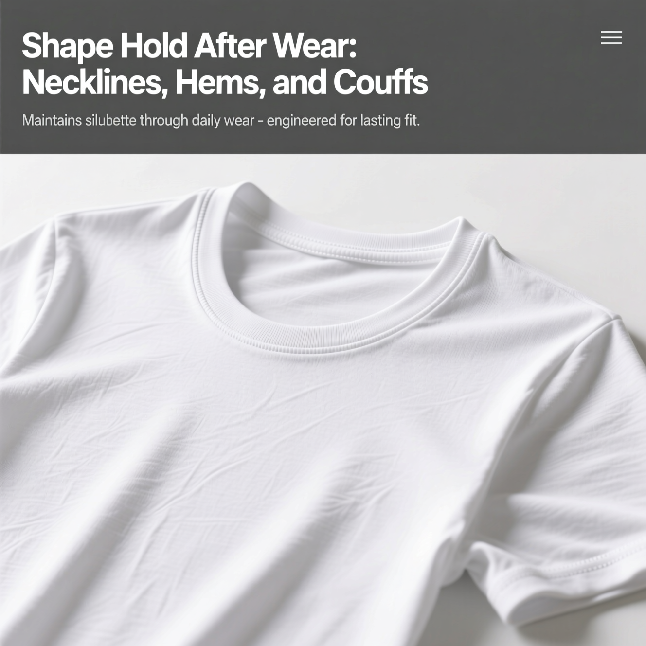 Shape Hold After Wear Necklines, Hems, and Cuffs
