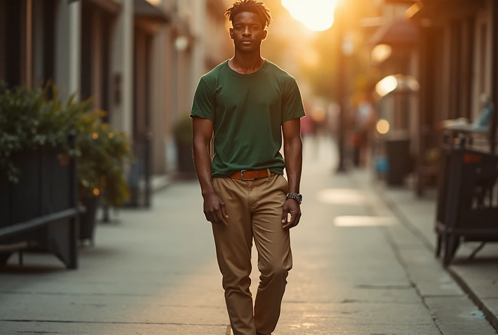 Earth-tone harmony: beige, tan, khaki, and camel with green