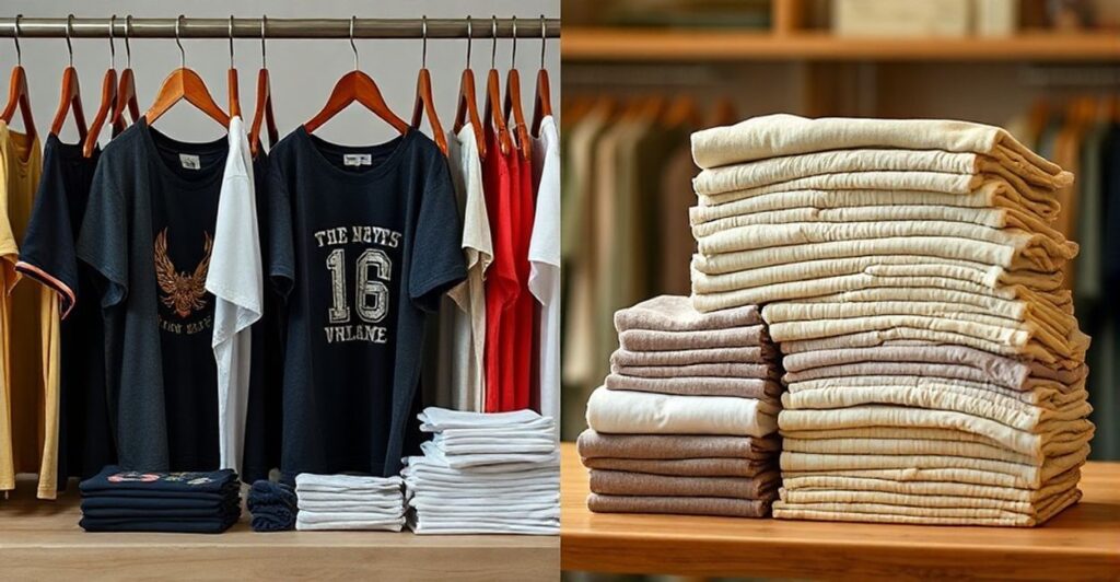 Hang vs. fold: a rule of thumb for different tee styles