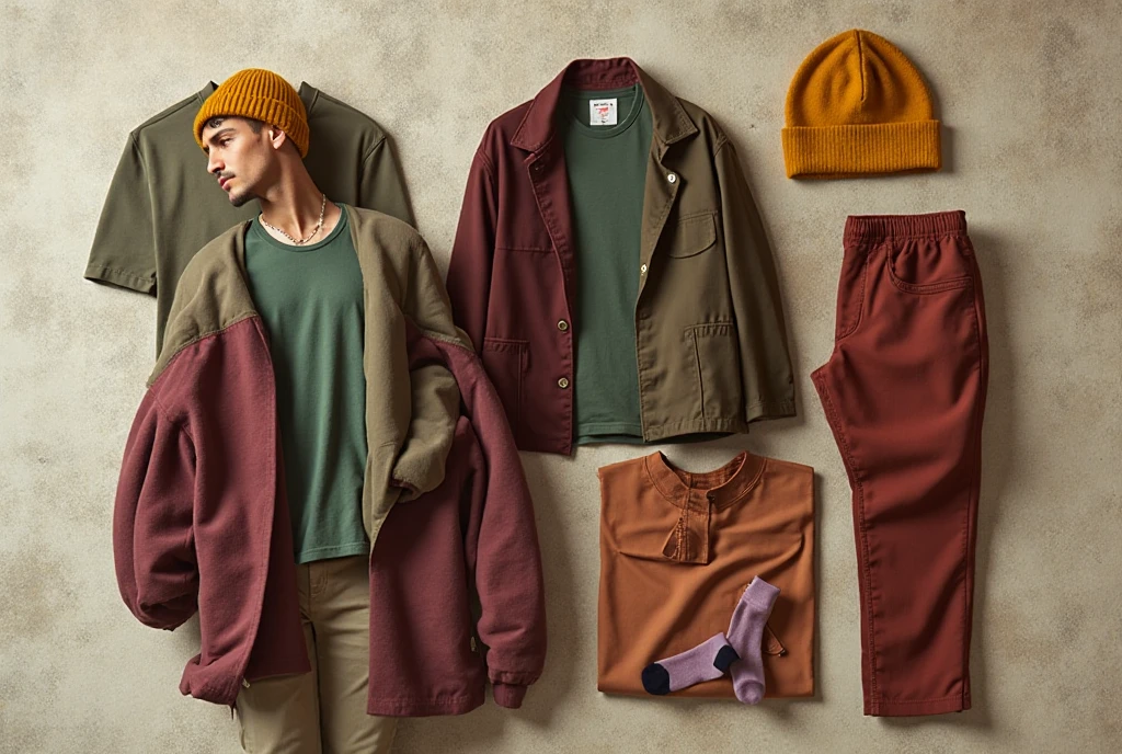 High-contrast accents that flatter green over shirt