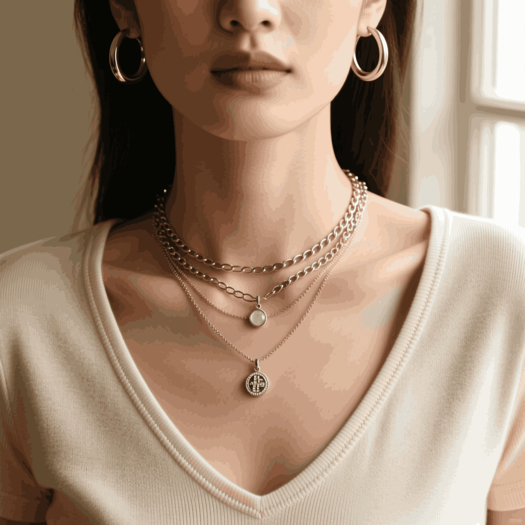 Necklines and jewelry: make them match