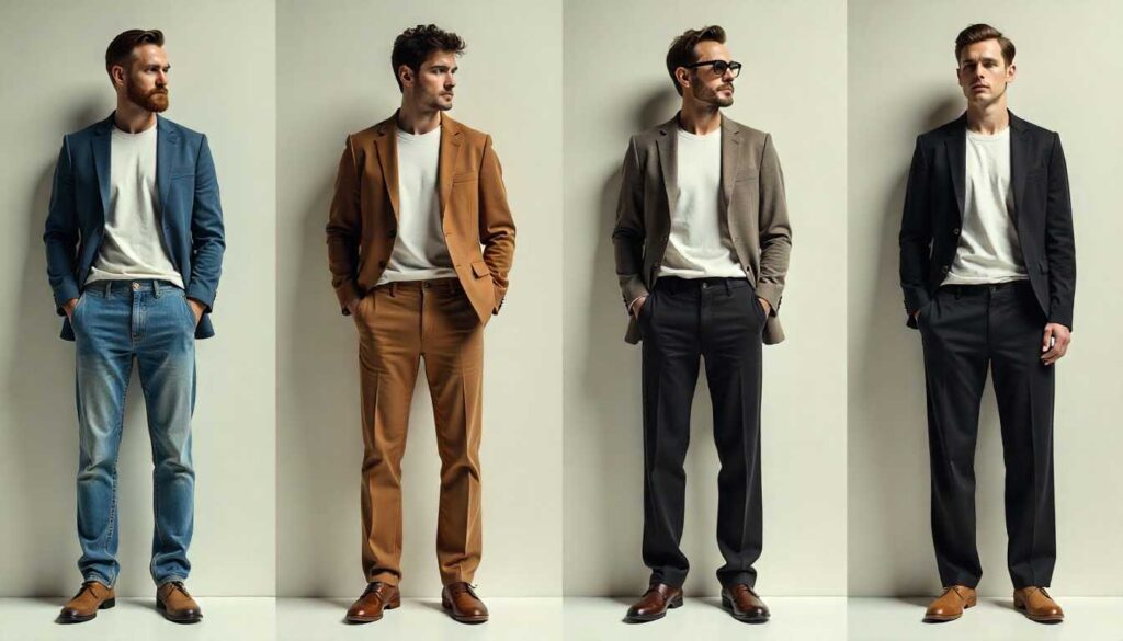 Bottoms that balance: jeans to trousers