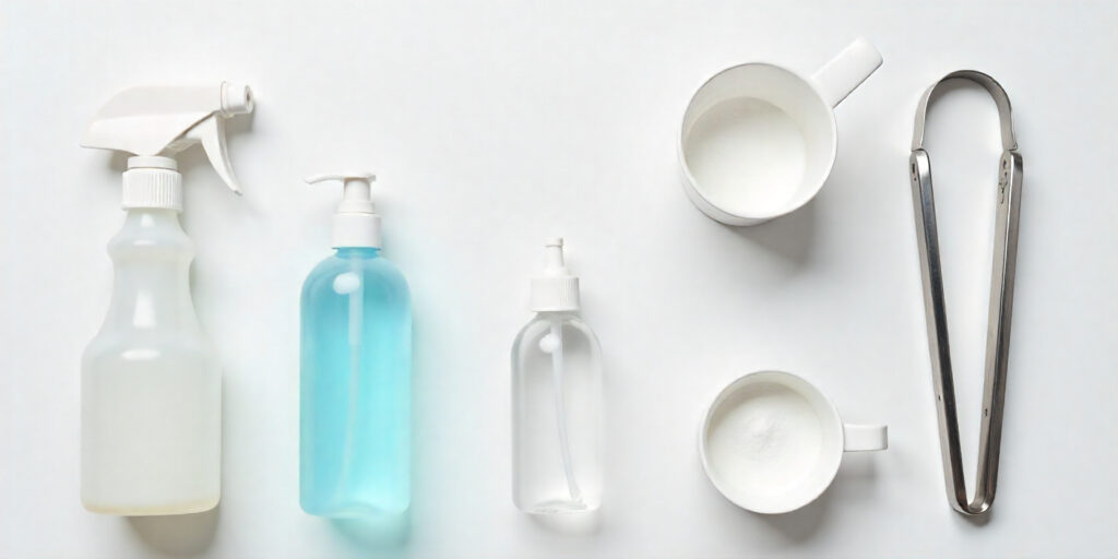 Tools that make the job easy: bottles, bins, bleach, and backups