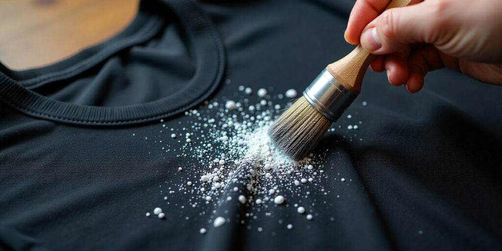 Controlled splatter for soft high–low texture